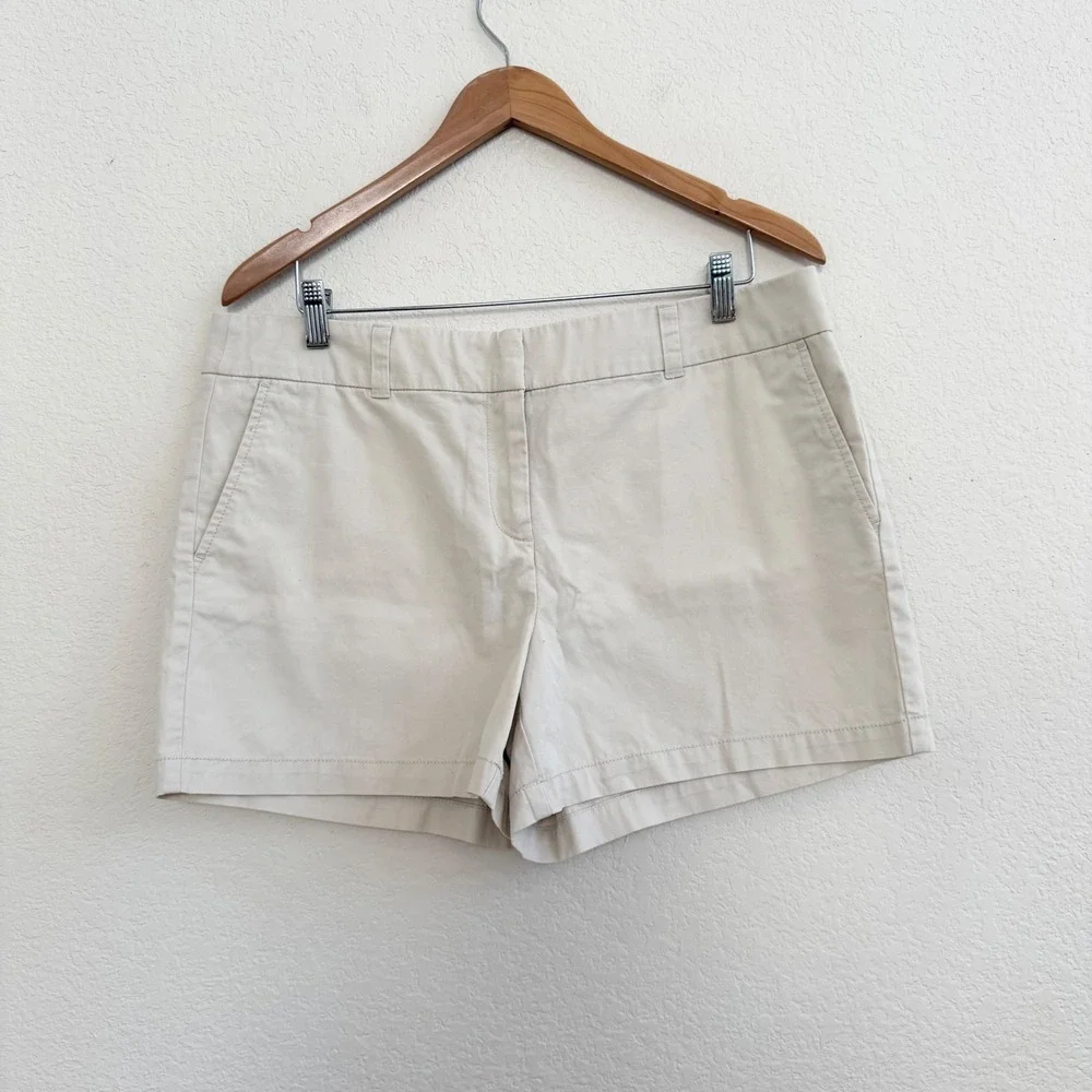 LOFT Outlet Womens Khaki Chino Shorts Beige 4 Inch Inseam Size 12‎ Mid Rise
